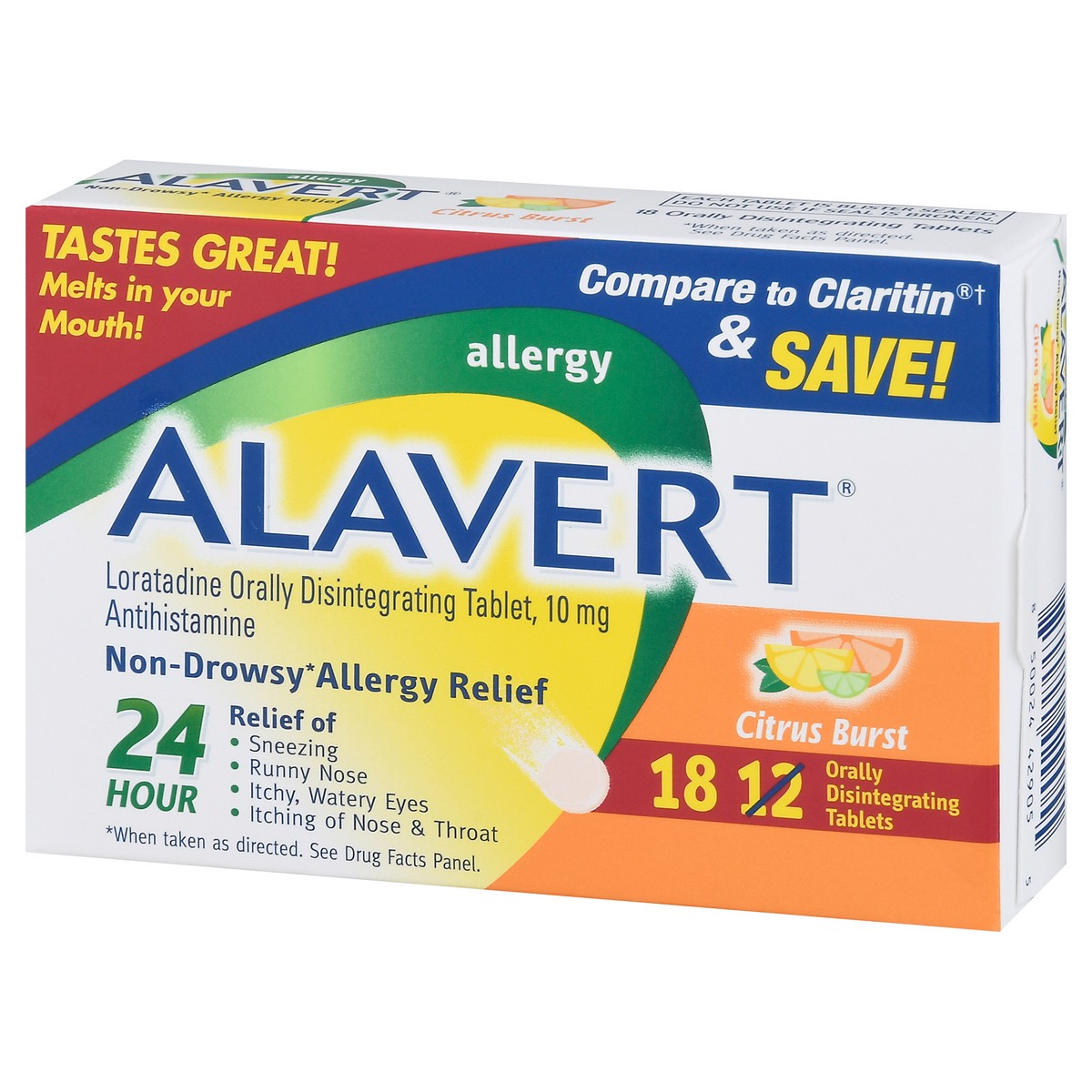 slide 3 of 9, Alavert Allergy Relief, 18 ct