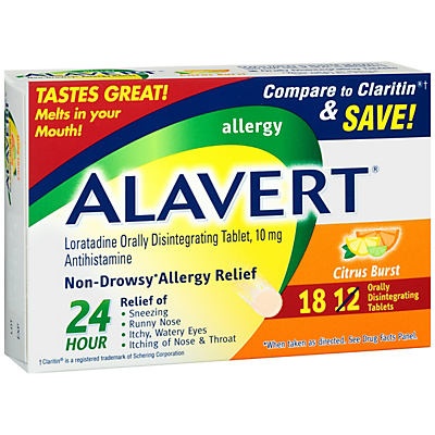 slide 1 of 1, Alavert Allergy 24-Hour Relief Citrus Burst Tablets, 18 ct