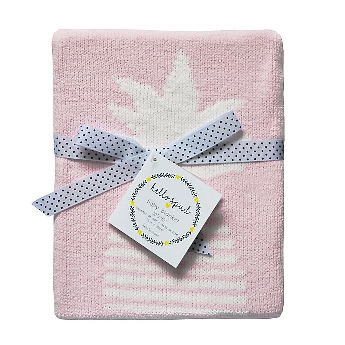 slide 3 of 6, Hello Spud Pineapple Chenille Knit Blanket - Pink, 1 ct