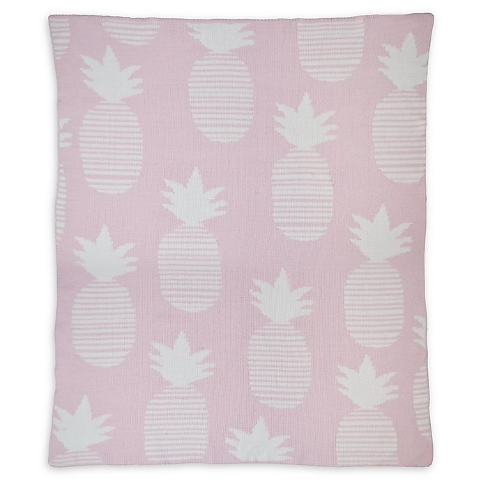 slide 1 of 6, Hello Spud Pineapple Chenille Knit Blanket - Pink, 1 ct