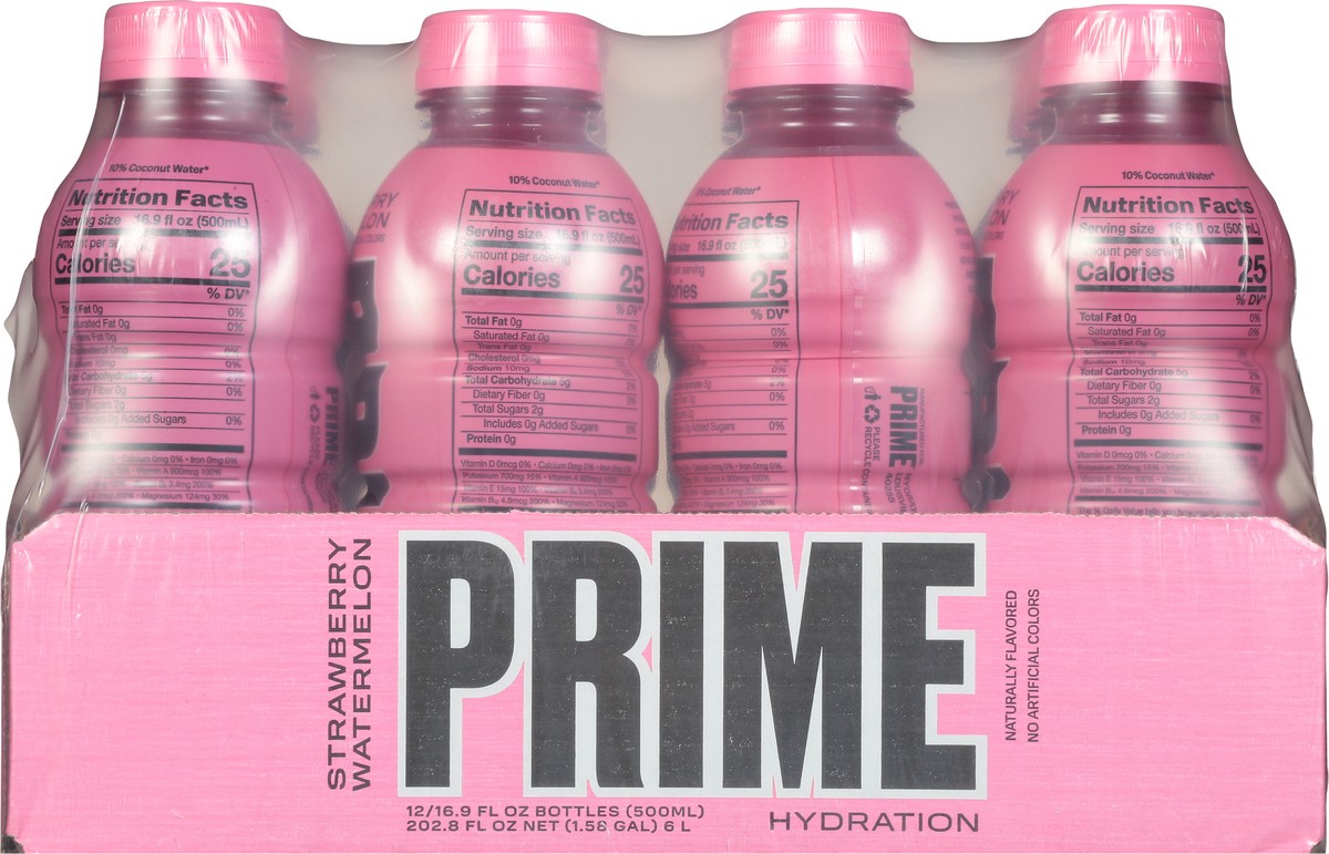 slide 3 of 9, Prime Hydration Strawberry Watermelon, 12 x 16.9 oz