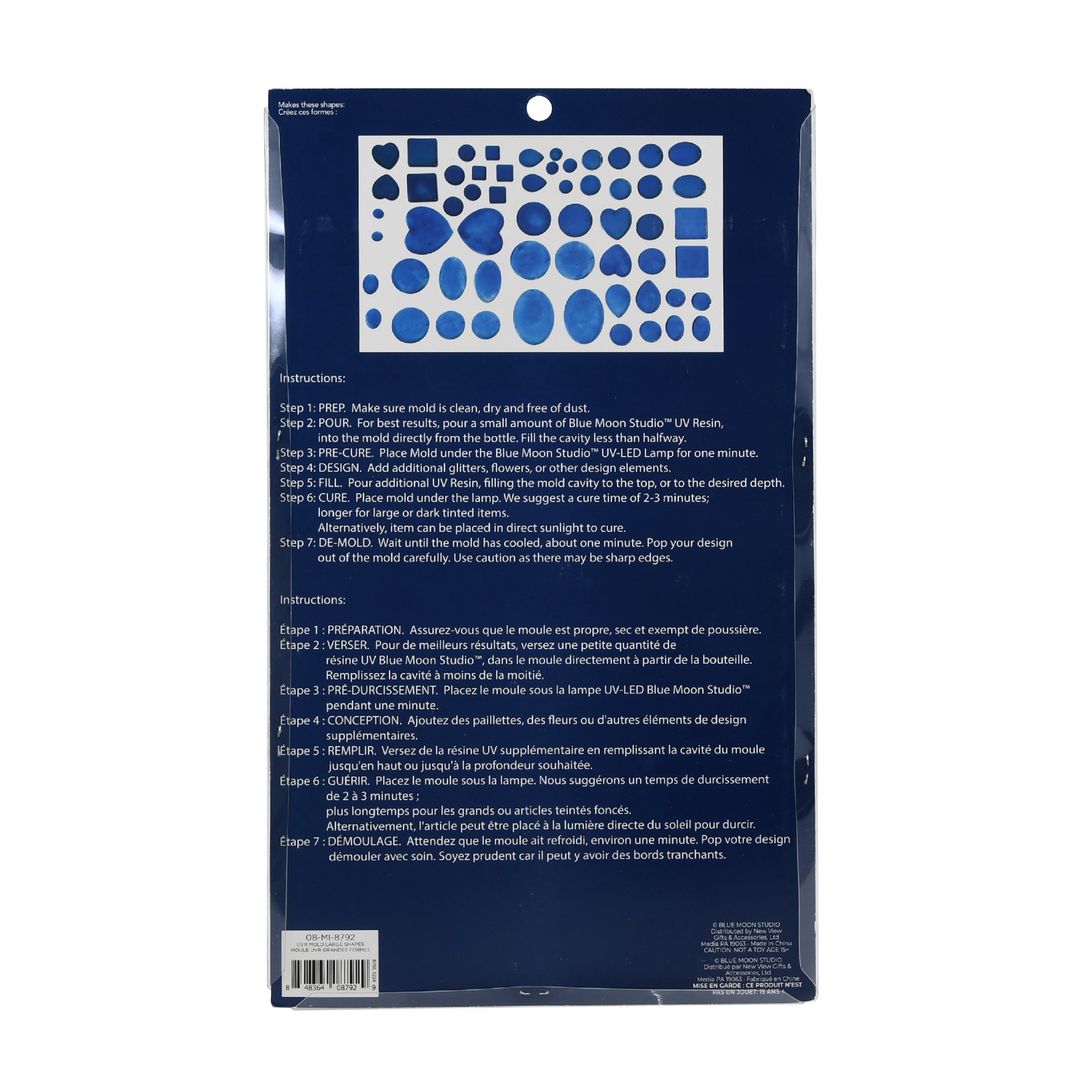 slide 2 of 5, Blue Moon Studio Uv Resin Craft Large Shapes Mold, 6.49 in x 10 in x 0.47 in