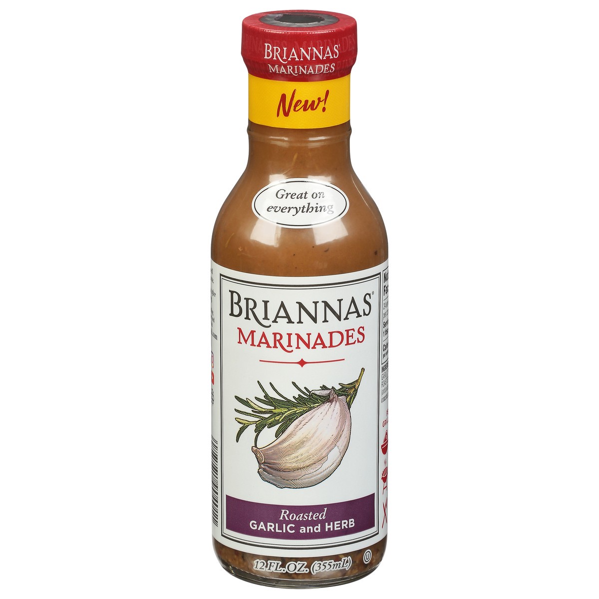 slide 1 of 1, BRIANNAS Brianna's Roasted Garlic Herb Mrinade, 12 fl oz