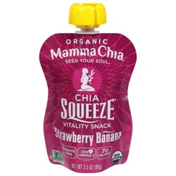 Mamma Chia Squeeze Organic Strawberry Banana Vitality Snack 3.5 oz