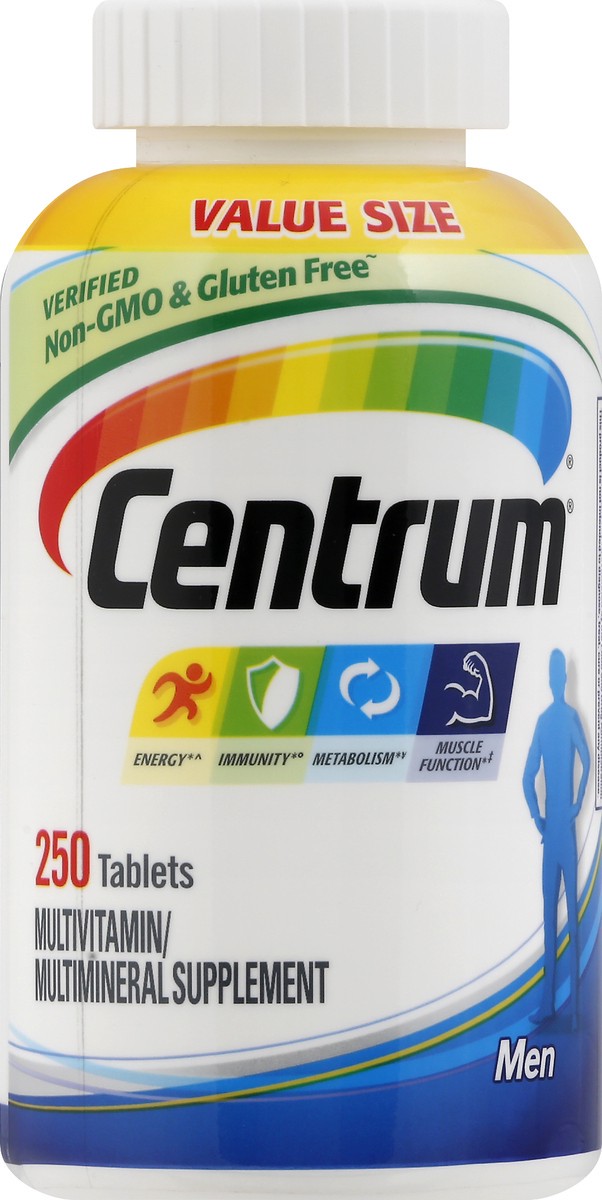 slide 1 of 9, Centrum Value Size Tablets Men Multivitamin/Multimineral 250 ea, 250 ct