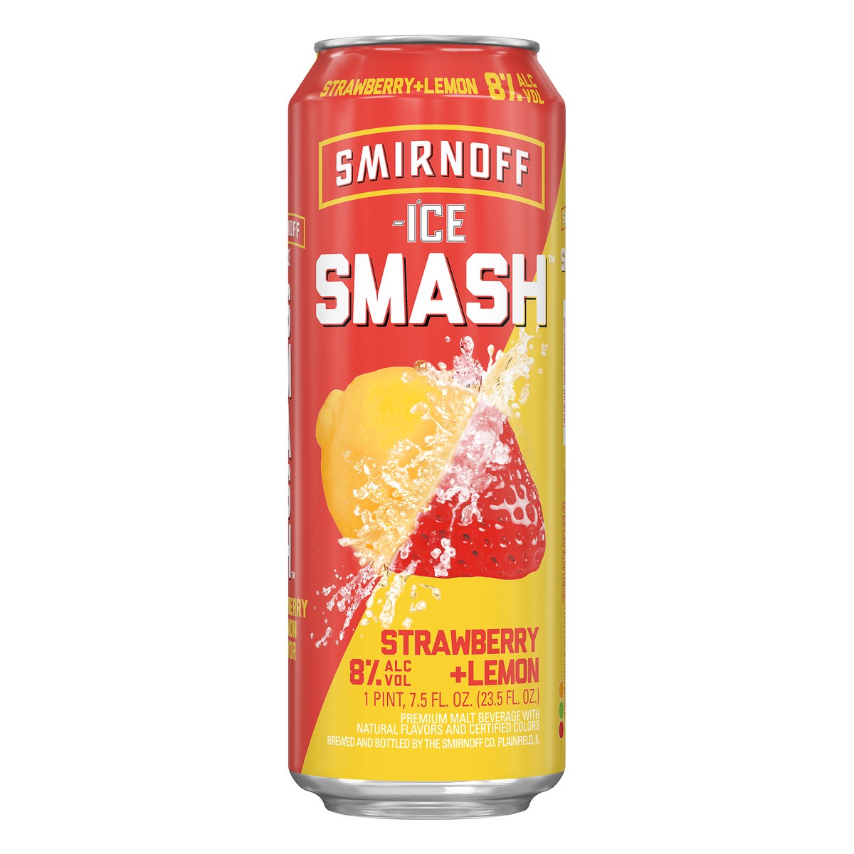 slide 1 of 1, Smirnoff Ice Smash Strawberry + Lemon Beer 7.5 oz, 7.5 oz