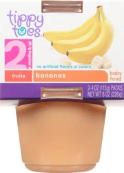 Tippy Toes Bananas Baby Food - 2 - 4 oz Cups