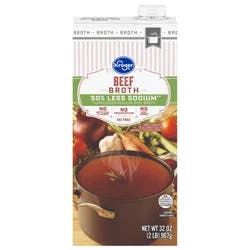 Kroger Fat Free 50% Less Sodium Beef Broth