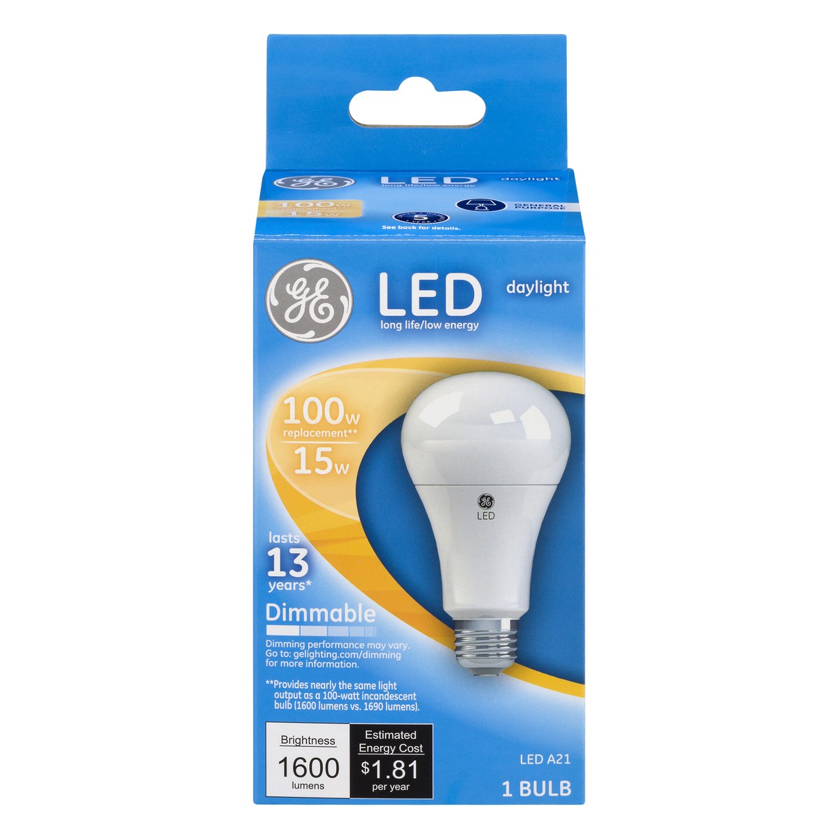 slide 1 of 9, General Electric Led A21 Daylight Bulb, 1 ct
