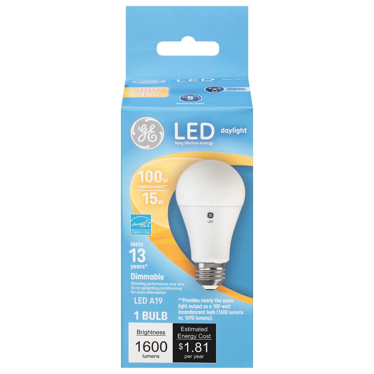 slide 9 of 9, General Electric Led A21 Daylight Bulb, 1 ct