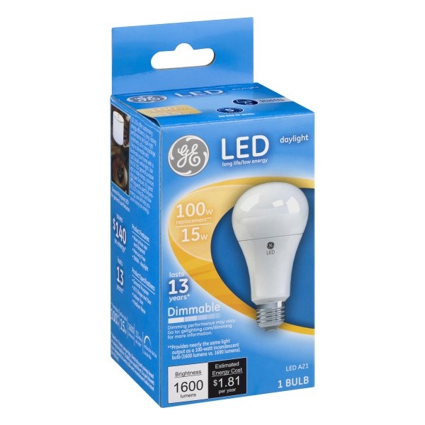 slide 1 of 1, GE Led 15w 100w Daylight Dimmable GEneral Purpose Bulb, 1 ct