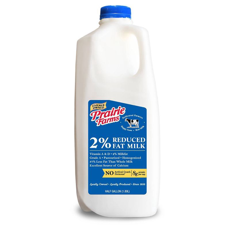 slide 1 of 3, Prairie Farms 2% Milk - 0.5gal, 1/2 gal