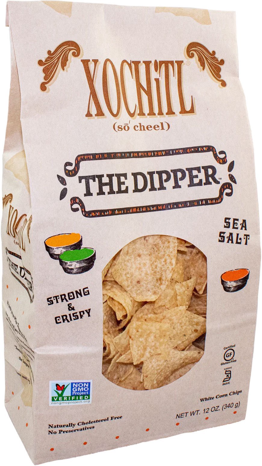 slide 1 of 1, Xochitl The Dipper Sea Salt White Corn Chips, 16 oz