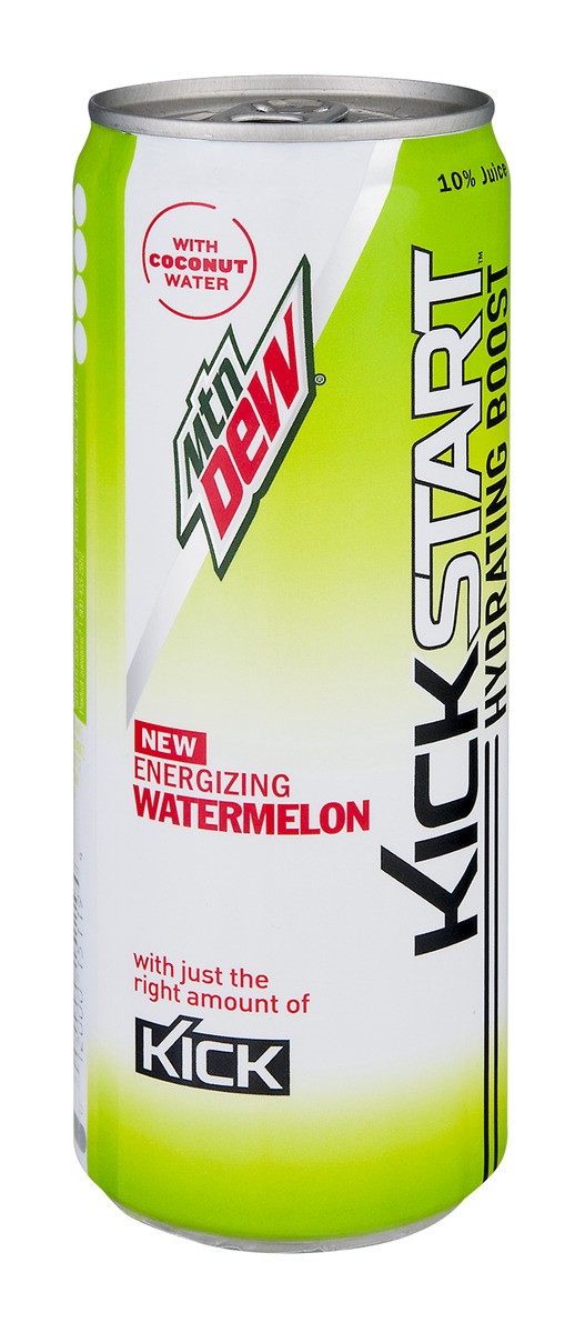 slide 2 of 7, Mountain Dew Kickstart Hydrating Boost Sparkling Juice Beverage Energizing Watermelon Naturally And Artificially Flavored - 12 oz, 12 oz