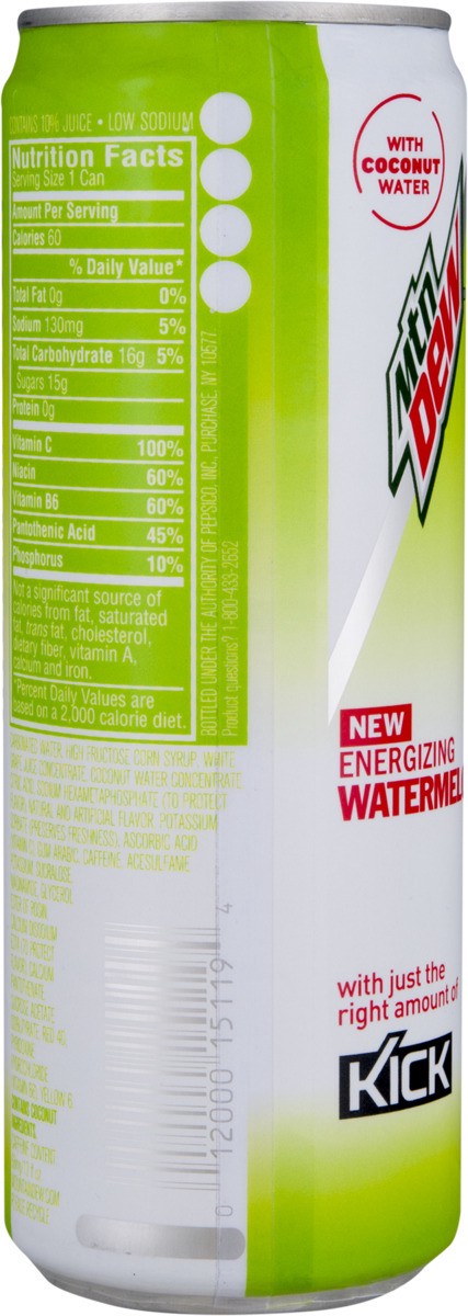 slide 4 of 7, Mountain Dew Kickstart Hydrating Boost Sparkling Juice Beverage Energizing Watermelon Naturally And Artificially Flavored - 12 oz, 12 oz