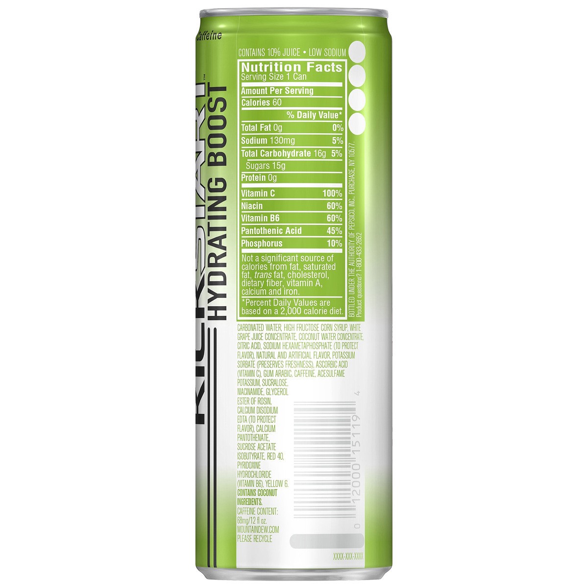 slide 7 of 7, Mountain Dew Kickstart Hydrating Boost Sparkling Juice Beverage Energizing Watermelon Naturally And Artificially Flavored - 12 oz, 12 oz