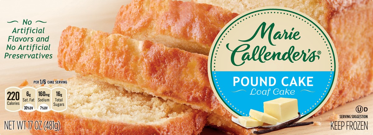 slide 1 of 2, Marie Callender's Loaf Pound Cake, 17 oz