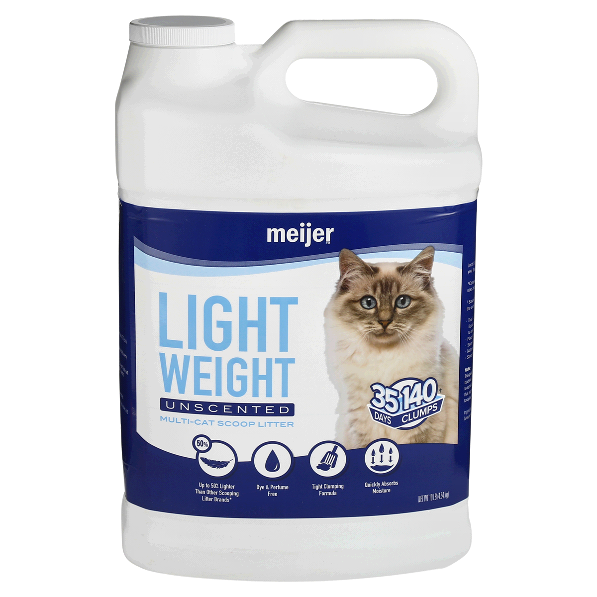slide 1 of 5, Meijer Light Weight Clumping Litter, Unscented, 10 lb