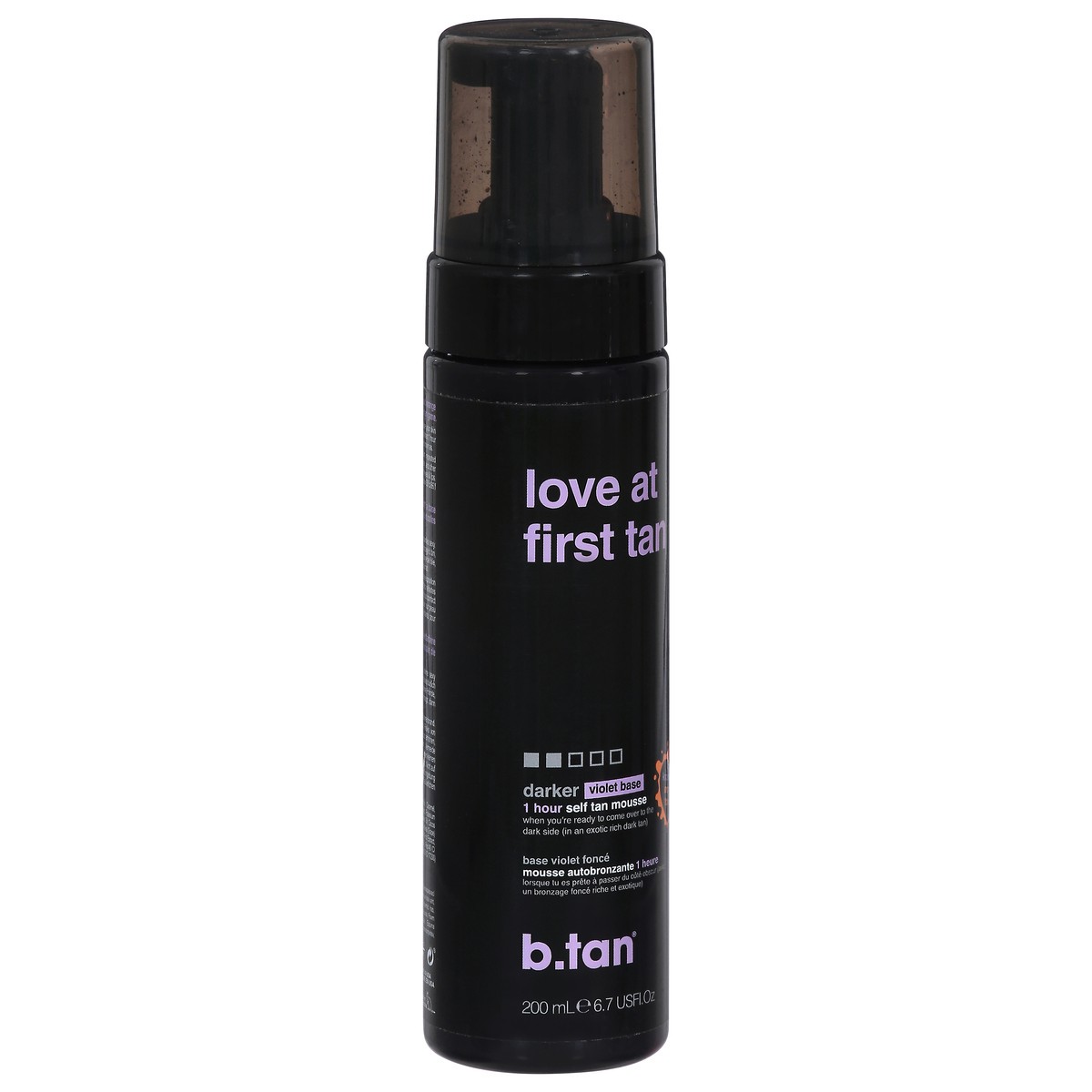 slide 7 of 9, b.tan Darker Violet Base Love at First Tan Self Tan Mousse 6.7 fl oz, 6.7 fl oz