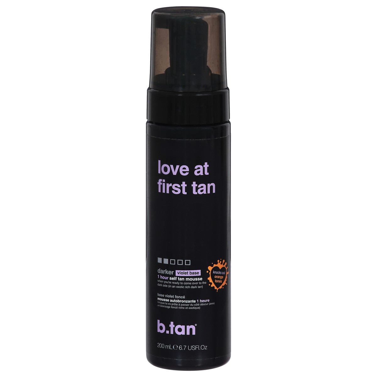 slide 1 of 9, b.tan Darker Violet Base Love at First Tan Self Tan Mousse 6.7 fl oz, 6.7 fl oz