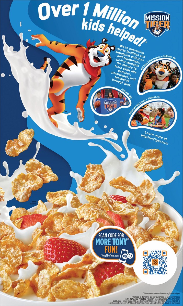 slide 9 of 12, Frosted Flakes Kellogg's Frosted Flakes Breakfast Cereal Original, Kids Cereal, 21.7 oz, 21.7 oz