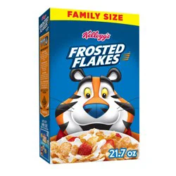 Kellogg''s Frosted Flakes Breakfast Cereal, Kids Cereal, Family Breakfast, Family Size, Original, 21.7oz Box (1 Box)