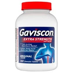 Gaviscon Extra Strength Original Chewable Tablet for Fast-Acting Heartburn Relief