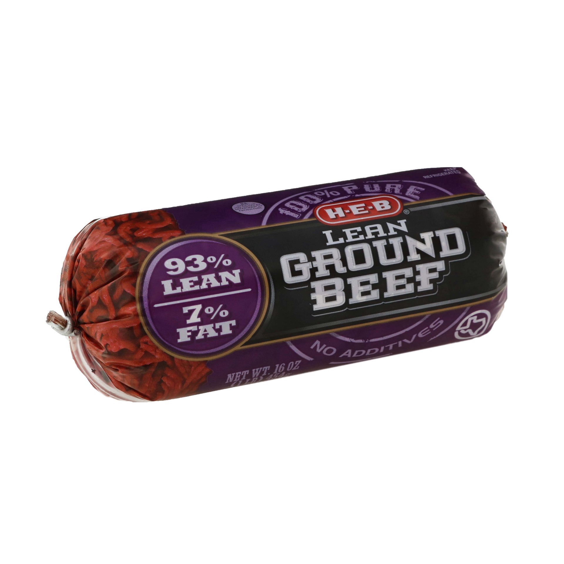 slide 1 of 1, H-E-B 93% Lean Ground Beef, 16 oz