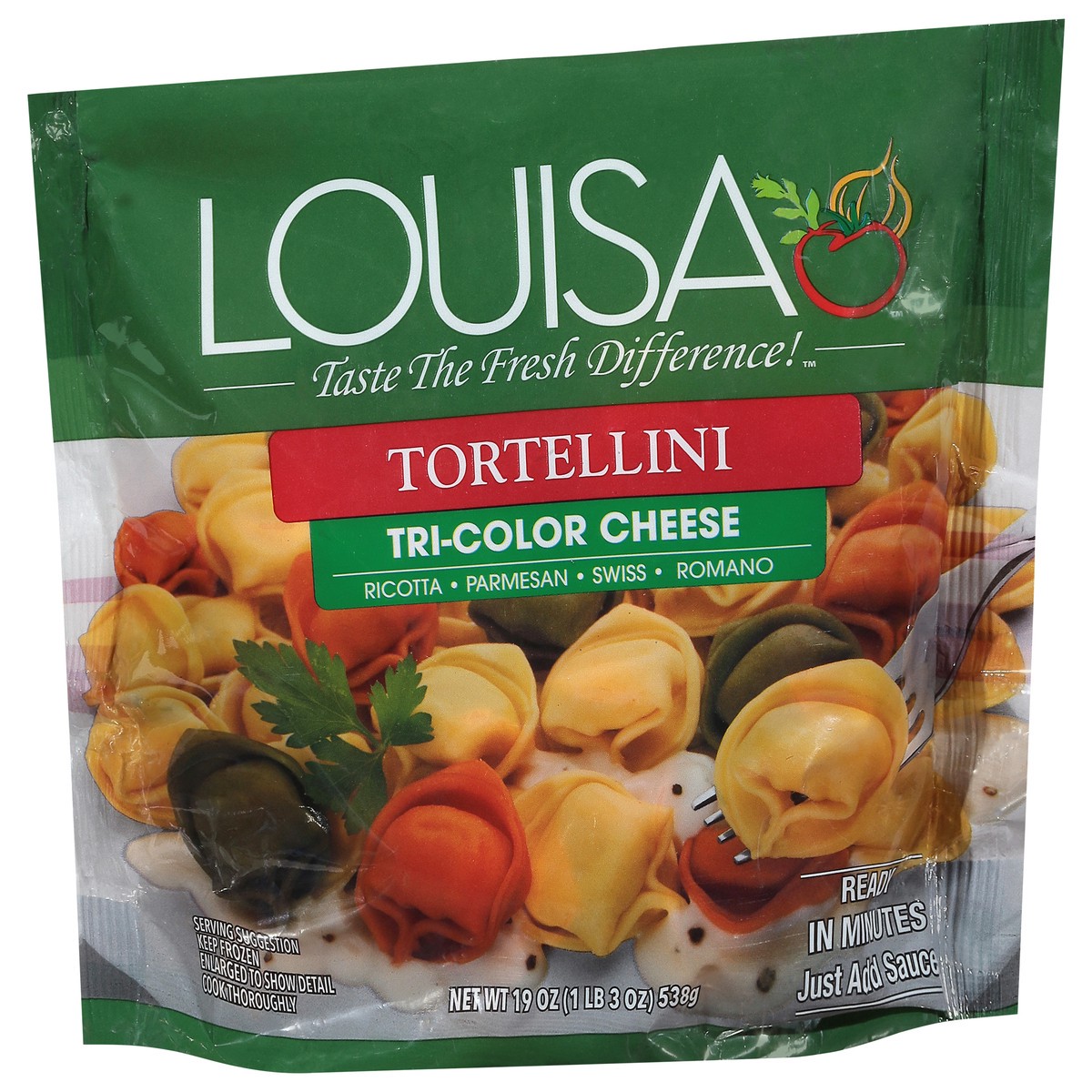 slide 13 of 14, Louisa Tri-Color Cheese Tortellini 19 oz, 19 oz