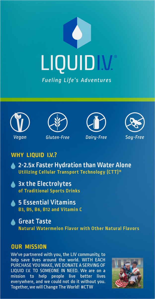 slide 5 of 7, Liquid I.V. Hydration Multiplier Watermelon Electrolyte Drink Mix 15 - 0.56 oz Stick Packs, 15 ct