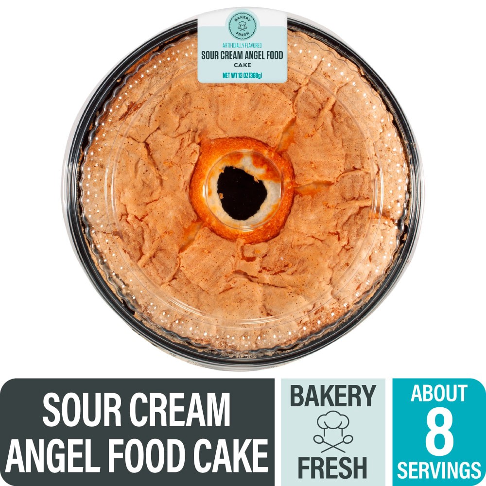slide 1 of 2, Bakery Fresh Goodness Sour Cream Angel Food Cake, 13 oz