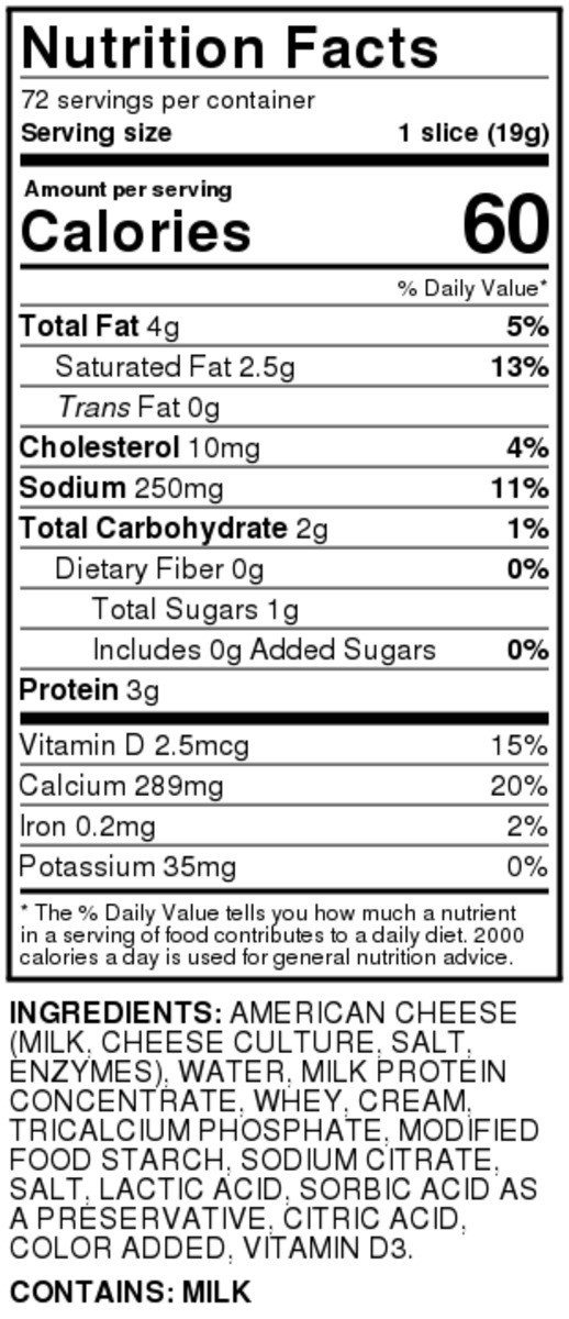 slide 6 of 8, Hy-vee American Pasteurized Prepared Cheese Product Singles, 72 ct
