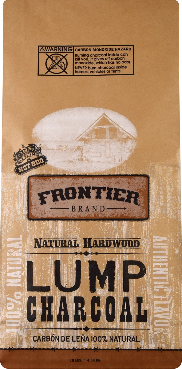 slide 4 of 9, Frontier 100% Natural Hardwood Lump Charcoal, 10 lb