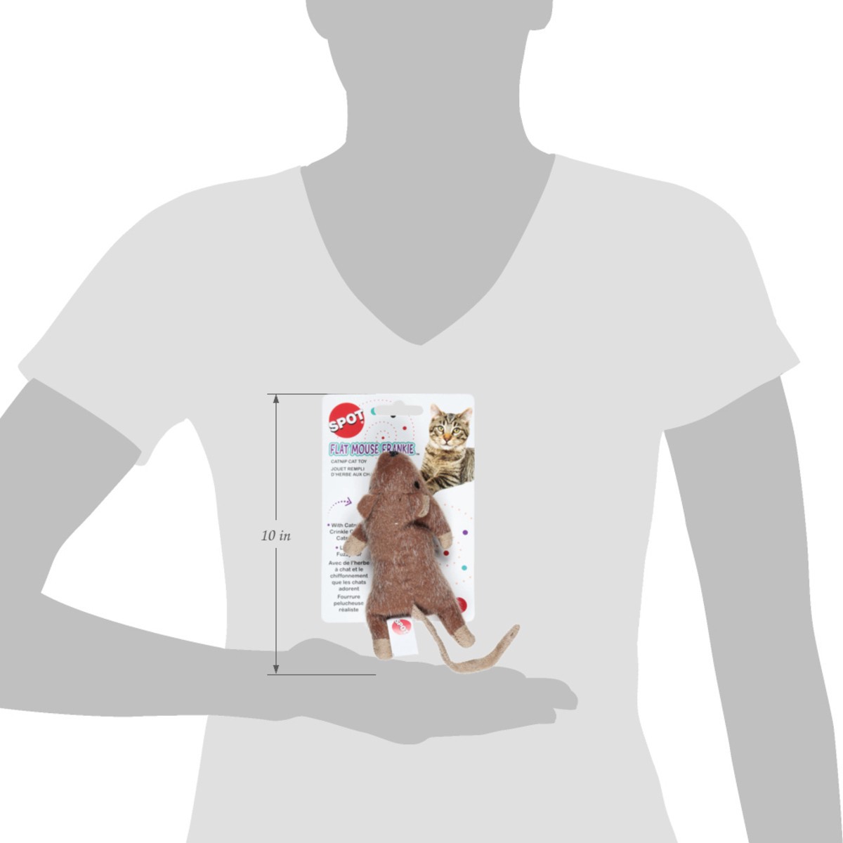 slide 11 of 12, SPOT Flat Mouse Frankie Catnip Dog Toy 1 ea, 1 ct