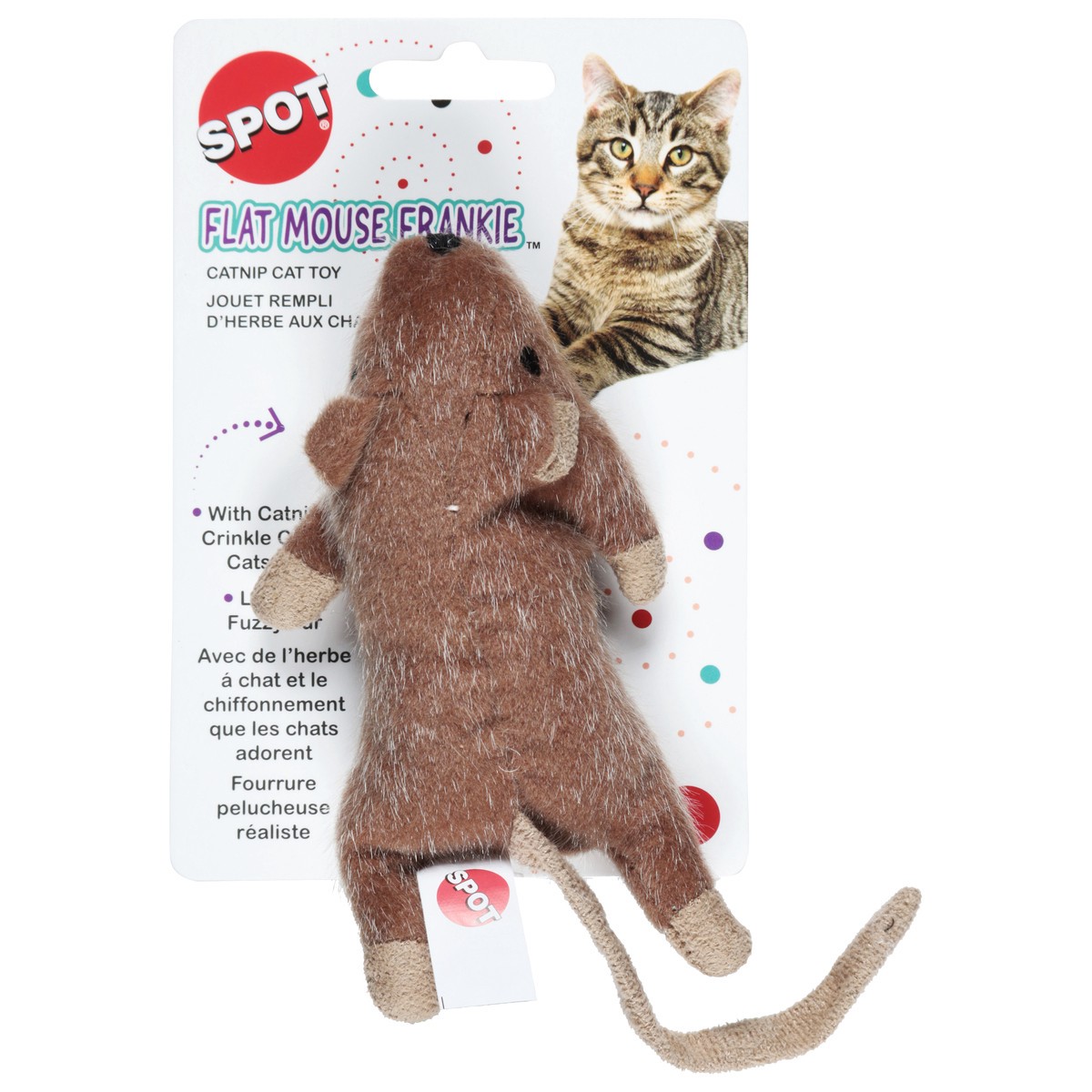 slide 1 of 12, SPOT Flat Mouse Frankie Catnip Dog Toy 1 ea, 1 ct