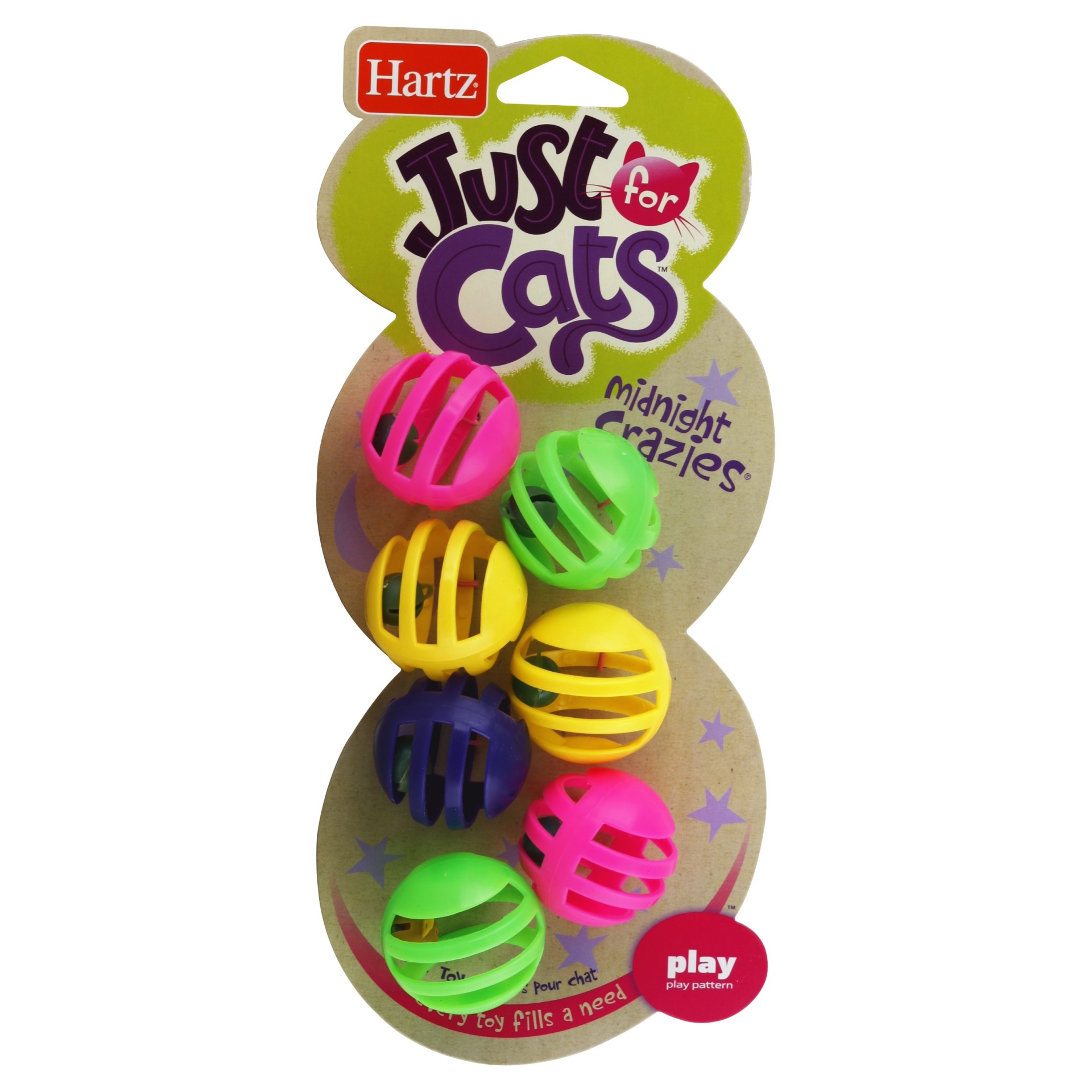 slide 1 of 1, Hartz Just For Cats Midnight Crazies Cat Toys, 7 ct