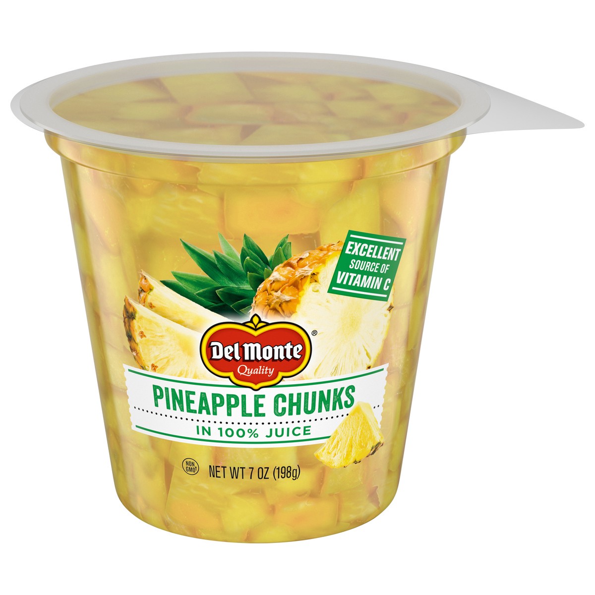 slide 1 of 7, Del Monte Pineapple Chunks in 100% Juice, 7 oz Cup, 7 oz