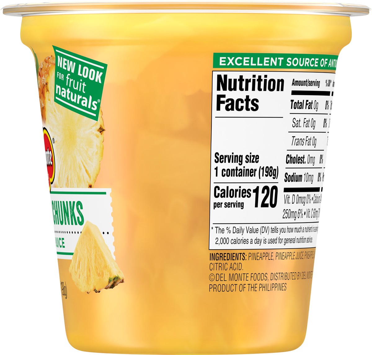 slide 5 of 7, Del Monte Fruit Naturals Pineapple Chunks, 7 oz