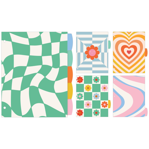 slide 4 of 7, Avery Big Tab Reversible Fashion Dividers, 8-1/2"" X 11"", Retro Pattern, Pack Of 5 Dividers, 5 ct