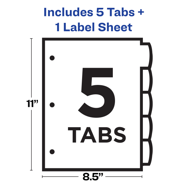 slide 6 of 7, Avery Big Tab Reversible Fashion Dividers, 8-1/2"" X 11"", Retro Pattern, Pack Of 5 Dividers, 5 ct