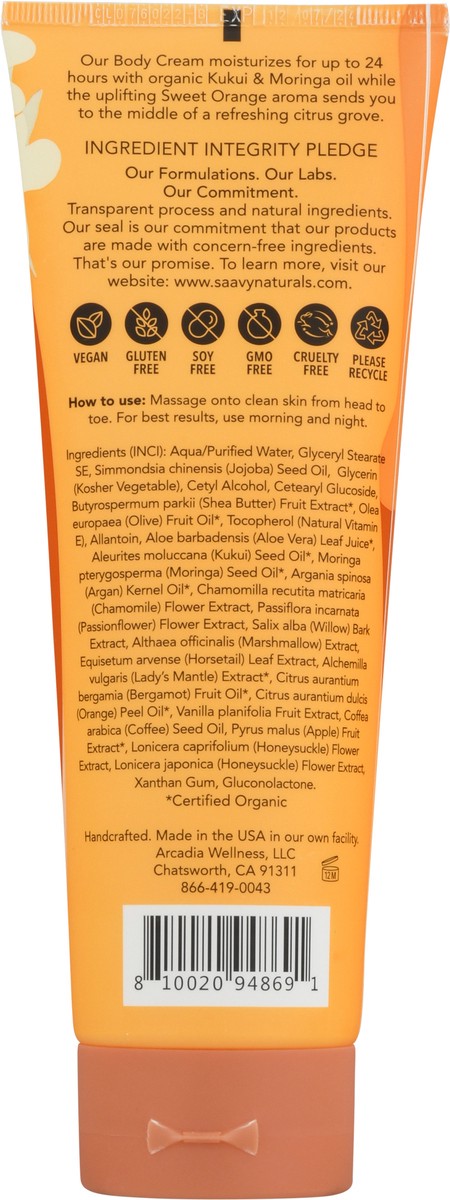 slide 5 of 12, Saavy Naturals Sweet Orange Body Cream 8.5 fl oz, 1 ct