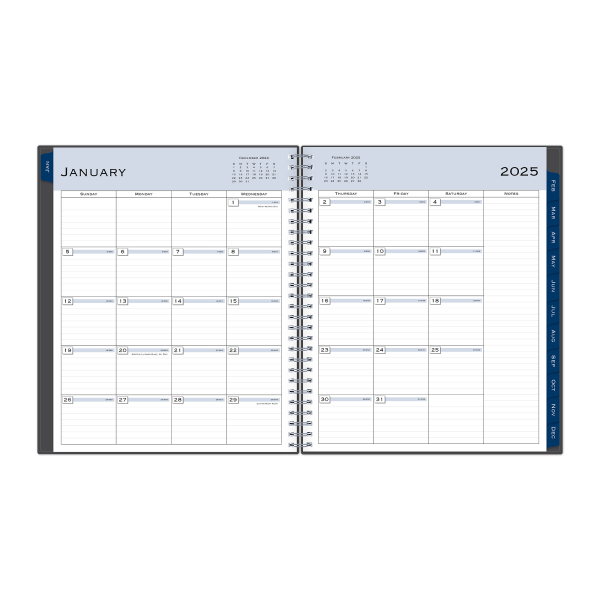 slide 4 of 6, 2025 Blue Sky Monthly Planning Calendar, 8"" X 10"", Passages Charcoal Gray, January To December, 1 ct
