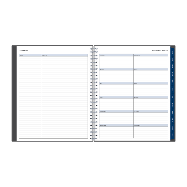 slide 3 of 6, 2025 Blue Sky Monthly Planning Calendar, 8"" X 10"", Passages Charcoal Gray, January To December, 1 ct