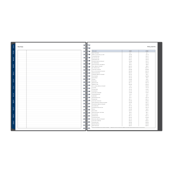 slide 5 of 6, 2025 Blue Sky Monthly Planning Calendar, 8"" X 10"", Passages Charcoal Gray, January To December, 1 ct