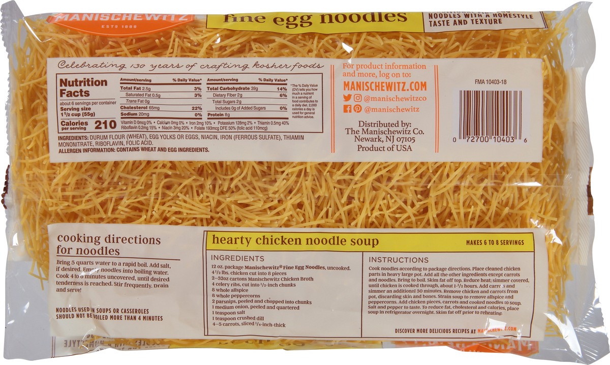 slide 5 of 9, Manischewitz Homestyle Fine Egg Noodles 12 oz, 12 oz