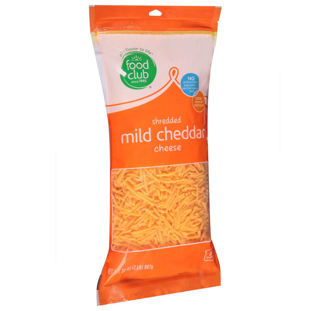 slide 2 of 11, Food Club Mild Cheddar Shredded Cheese, 2 lb