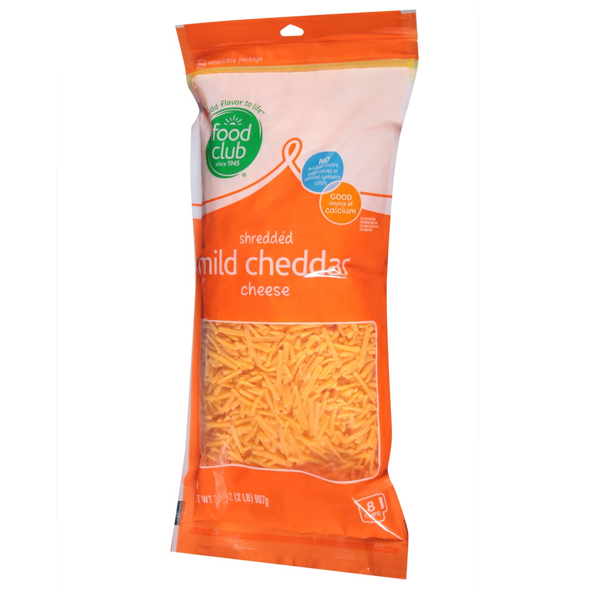 slide 3 of 11, Food Club Mild Cheddar Shredded Cheese, 2 lb