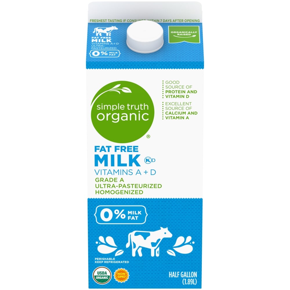 Simple Truth Organic Fat Free Milk 1/2 Gal | Shipt