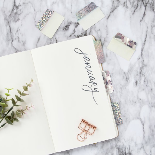 slide 2 of 9, Avery Luxe Collection Ultra Tabs, 2"" X 1-1/2"", Silver Holographic Designs, Pack Of 18 Tabs, 18 ct