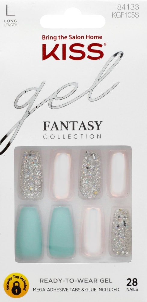 slide 1 of 1, Kiss Glam Fantasy Collection Love Poem Gel Nails, 1 ct